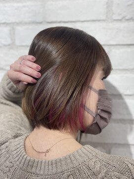 アッシュ 稲田堤店(Ash) イヤリングカラー×ボブ