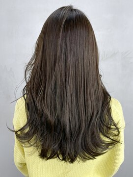 アイティー バイ アルバム 中野店(IT by ALBUM) オリーブロング_外ハネボブセクションカラー_ba362211