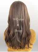 透明感カラー　ブリーチなしのダブルカラー×透明感◎ベージュ
