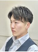 ビジネススタイル/アップバング/ツーブロ/カジュアルパーマ