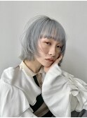 魅力倍増カールシアーカラーショートヘアダークアッシュ