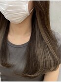 20代30代大人可愛いミルクティーベージュインナーカラー