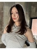 韓国ヘアーハッシュカットレイヤーカットグレージュブリーチ無し