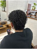短め黒髪サーフカール