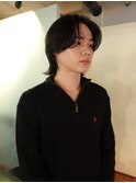 メンズボブウルフメンズミディアムレイヤーカットメンズウルフ