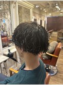 王道波巻きパーマ