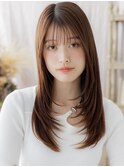 ■艶感ストレート前下がり美髪レイヤーロング710志木30代40代