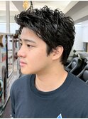 横浜アップバングスパイキーショートビジネスヘアフェード40代◆