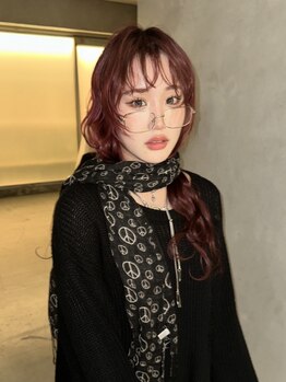 最旬トレンド[ブリーチなしダブルカラー]ダメージを抑えグレージュ/オリーブ系もブリーチした様なカラーに!