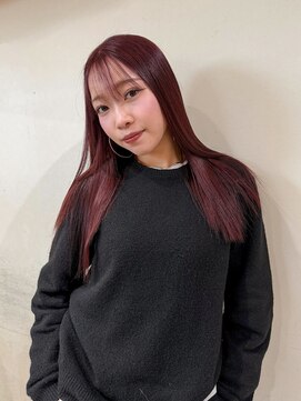 モク 神楽坂(mok) ブリーチなしダブルカラーでワインレッド♪