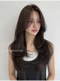 顔周り　レイヤーカット かきあげ前髪