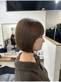 20代30代ミニボブ切りっぱなしボブ前髪あり小顔外はねボブ韓国風