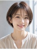 ショート髪型20代30代40代50代丸顔面長小顔越谷