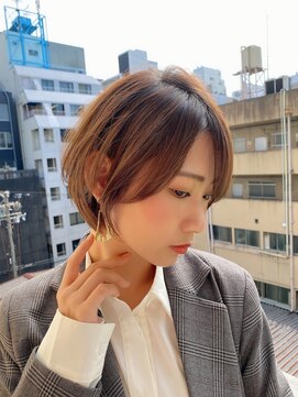 ロンド ストラーダ 心斎橋(Lond strada) ショート×ハイライト白髪ぼかし×マチルダボブ[心斎橋]