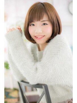 ミック 日暮里店(miq) ショート斜めバングで★前下がり小顔ぱっつんボブb1