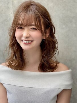 ユアーズヘア 神楽坂店(youres hair) 大人女子♪エアリーミディアムヘア　ナチュラルウェーブ