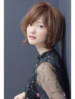 大人可愛い/20代30代40代/斜めバング/レトロガーリー/ミディ