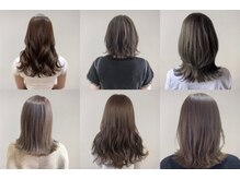 ボブ～ミディアム。カラーにストレートヘアまで幅広い提案◎