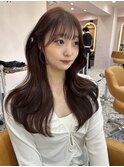 韓国ヘア/顔まわりカット/くびれヘア/前髪あり/