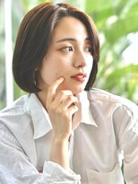 ヘアエジェリプリム (hair&spa egerie prime) 前髪なし 大人のナチュラルボブヘア