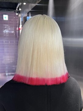 ペレ 栄店(PELE) デザインカラー/レイヤーカット/ウェットヘア/オリーブベージュ