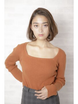 ルルディ バイ アフロディーテ銀座(luludi by APHRODITE) デザインカラー/レイヤーカット/オリーブベージュ/銀座