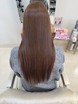 美容室 フラット(FLAT)&nbsp;髪質改善　美髪カラー(ブリーチ無しミルクティーベージュ)