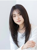 20代30代かわいい/顔まわりレイヤー/前髪/シースルーバング