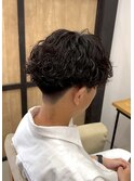 波巻きパーマツイストスパイラルマッシュマッシュツーブロック