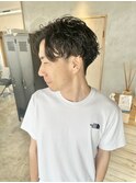 シャドウパーマ × サイドパート