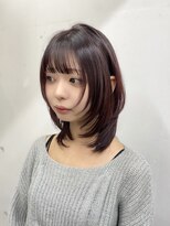 シーン(seen)&nbsp;【ワインレッドブラウン×ハッシュカット】ピンクパープルウルフ