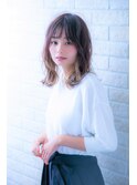 ブルージュカラーアシメで似合わせカットヴェールウェーブ 池袋