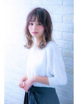 ヘアーアートシフォン 池袋西口店(Hair art chiffon) ブルージュカラーアシメで似合わせカットヴェールウェーブ 池袋