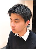 無造作アップバングショート