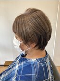 ハイライトショート_シースルー前髪_ベージュ