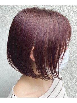 エイム ディクト ヘアー プロデュース(ame D.C.T HAIR PRODUCE) 『ame四日市』ピンクパープル前下がりボブ