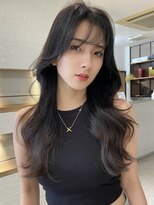 アリュウル 表参道 青山(Allure)&nbsp;シースルーバング/顔まわりカット/くびれヘア/黒髪韓国ヘア