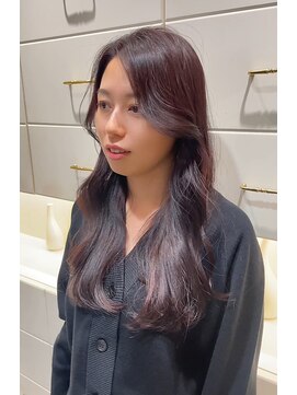 ビーハイブ 一番町店 アヴェダ(BEHIVE) 韓国風ロング　赤味チョコレートブラウン