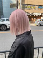 ラウブロッサム 大宮西口店(Lau Blossom) 【LauBlossom入江】ペールピンク×ケアブリーチ×ボブ