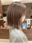 切りっぱなしボブ×まろやかミルクティーブラウン★中村大輔