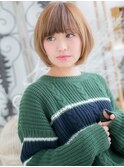 外国人風オリーブベージュ小顔前下がりボブc5越谷10代20代30代