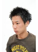 メンズカットアップバングダークアッシュベリーショート0904
