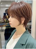 ◎前下がりショートボブハンサムショートカットカラーパーマケア