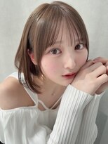カシュカシュ 表参道(cache cache) ボブシースルーぱっつん前髪おくれ毛ロブミディアムロング