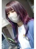 個性派ウルフヘアのデザインカラー