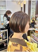 ショートボブ#前下がり#ニュアンスカラー#ひし形#くびれかわいい