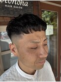アイロンパーマ×フェードカット