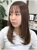 顔周りレイヤーカット韓国風アディクシーカラーグレージュ堺東