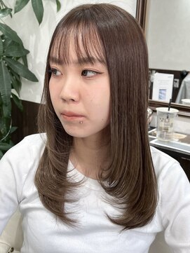 ベルヘアーデザイン 堺東(Belle hair Design) 顔周りレイヤーカット韓国風アディクシーカラーグレージュ堺東