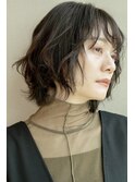 顔周りカット、こなれボブ